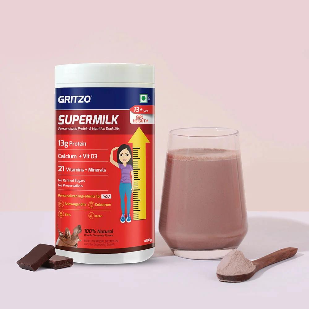 𝑺𝑼𝑷𝑬𝑹𝑴𝑰𝑳𝑲 Height+ for Girl 13+years, Double Chocolate, Height+