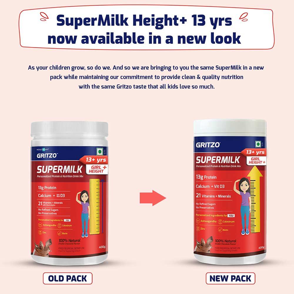 𝑺𝑼𝑷𝑬𝑹𝑴𝑰𝑳𝑲 Height+ for Girl 13+years, Double Chocolate, Height+